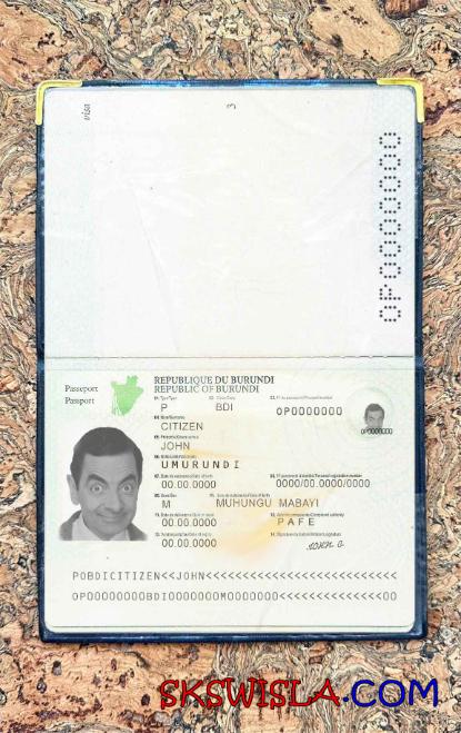 Burundi paszport (2011-2019) wygląd zdjęcia pliki PSD, skan i fotografowany obraz